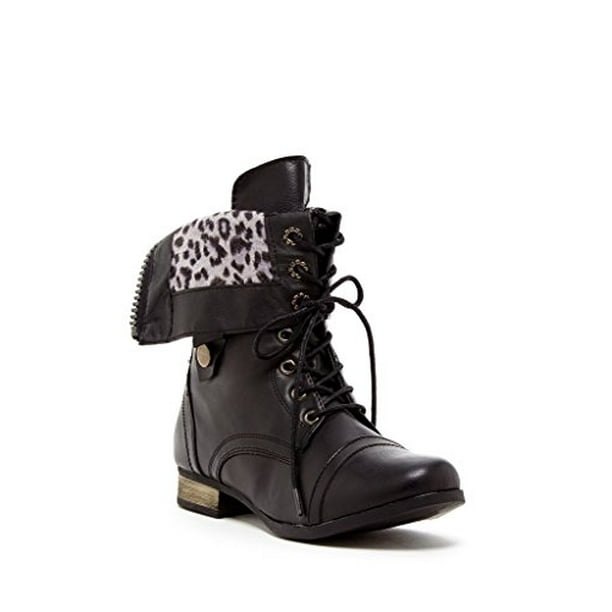 Charles Albert Womens Zip Lace Up Combat Boot Mid-Calf Ankle Booties Charles Albert Womens Zip Lace Up Combat Boot Mid-Calf Ankle Booties